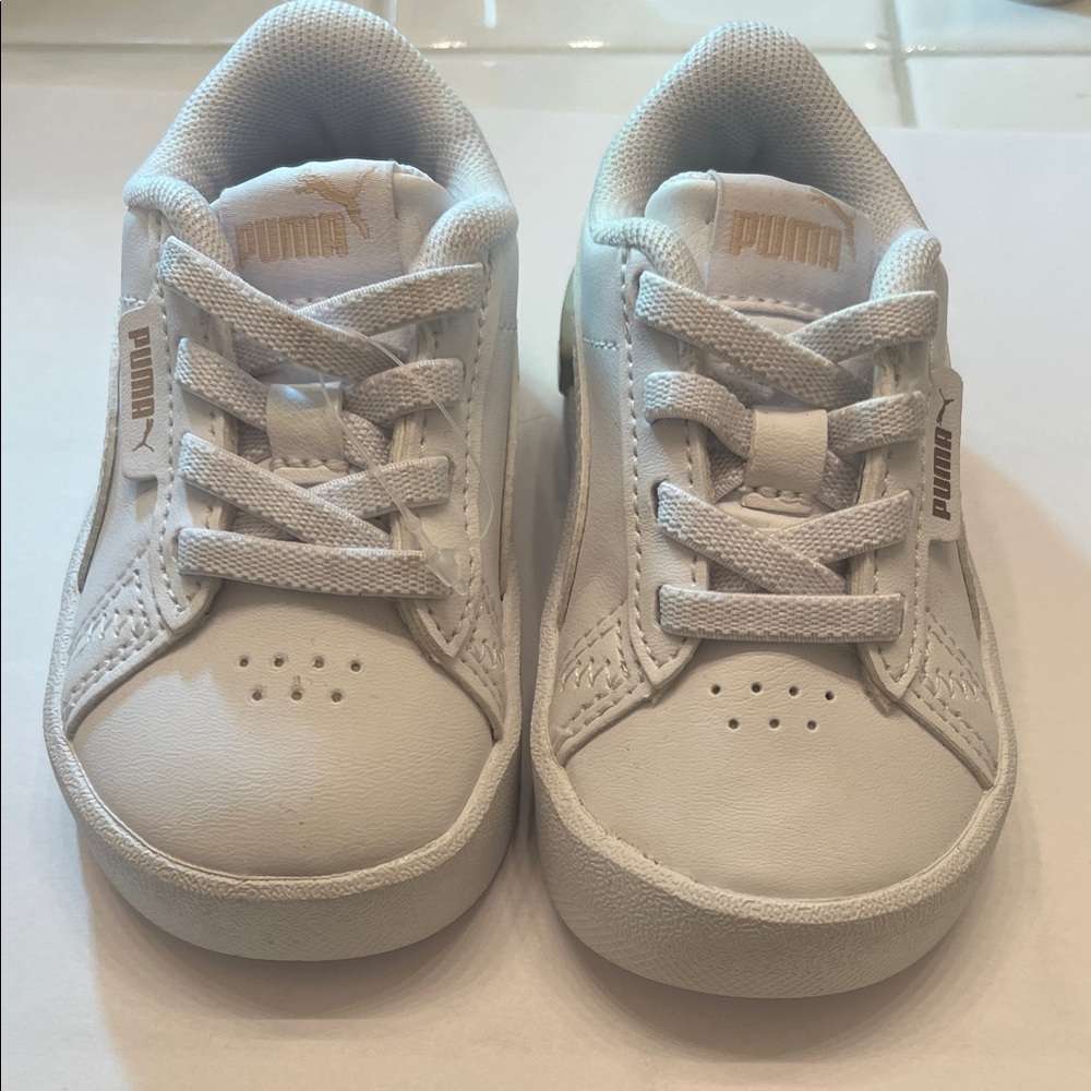 Puma Kids White and Gold Sneakers Animal Print Size 4 NWT Nordstrom Rack